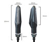 Gesamtabmessungen der Dynamische LED-Blinker mit Tagfahrlicht für Kawasaki Z1000 SX (2014 - 2016)