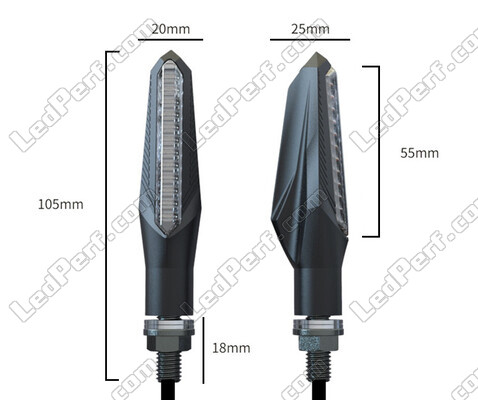 Abmessungen der Dynamische LED-Blinker 3 in 1 für Yamaha FZS 600 Fazer (MK2)