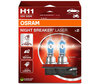 Packung mit 2 Lampen H11 Osram Night Breaker Laser + 150% - 64211NL-2HB