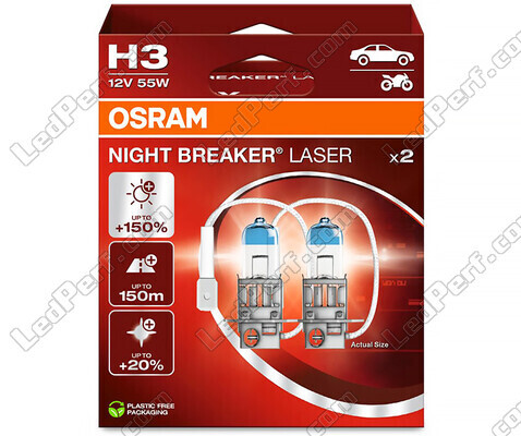 Packung mit 2 Lampen H3 Osram Night Breaker Laser + 150% - 64151NL-2HB